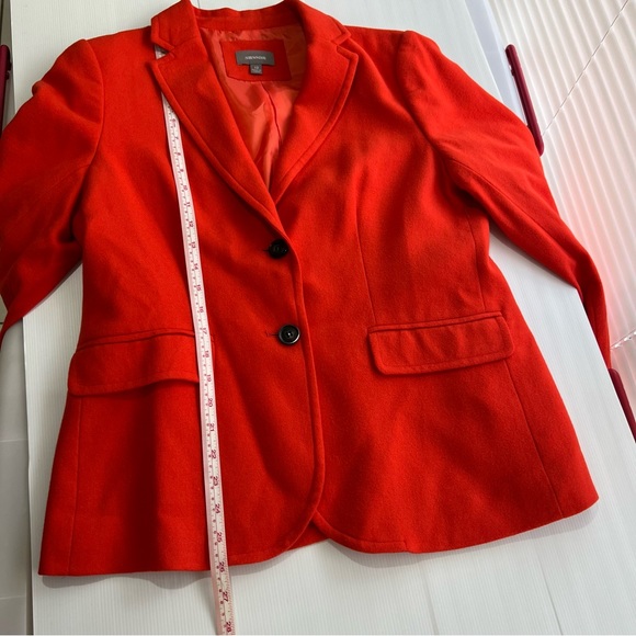 New Sussan Womens Jacket Orange Wool Blend Button Office Business Work Size M 12 - Picture 10 of 10